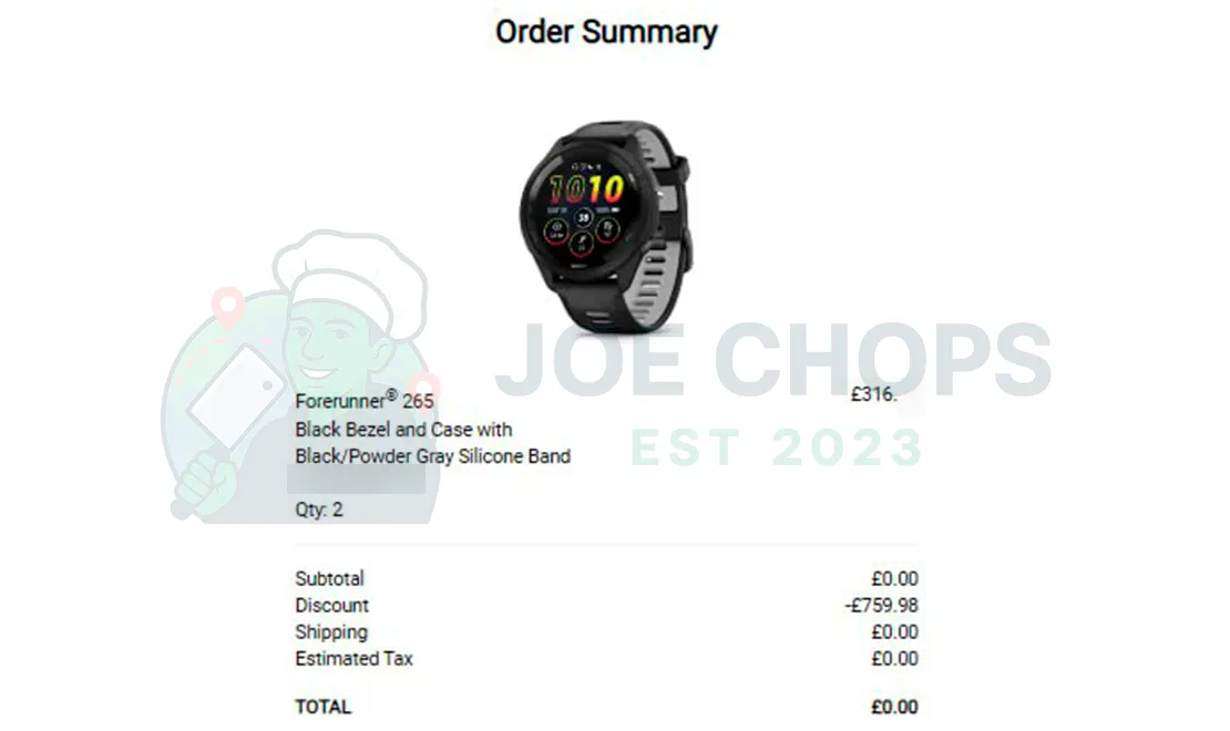 Garmin Order Success